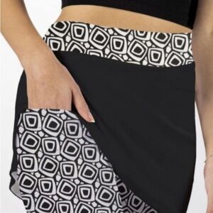 SKORT OBSESSIONBlack geometric Skort Skirt Pickelball Golf Tennis Medium